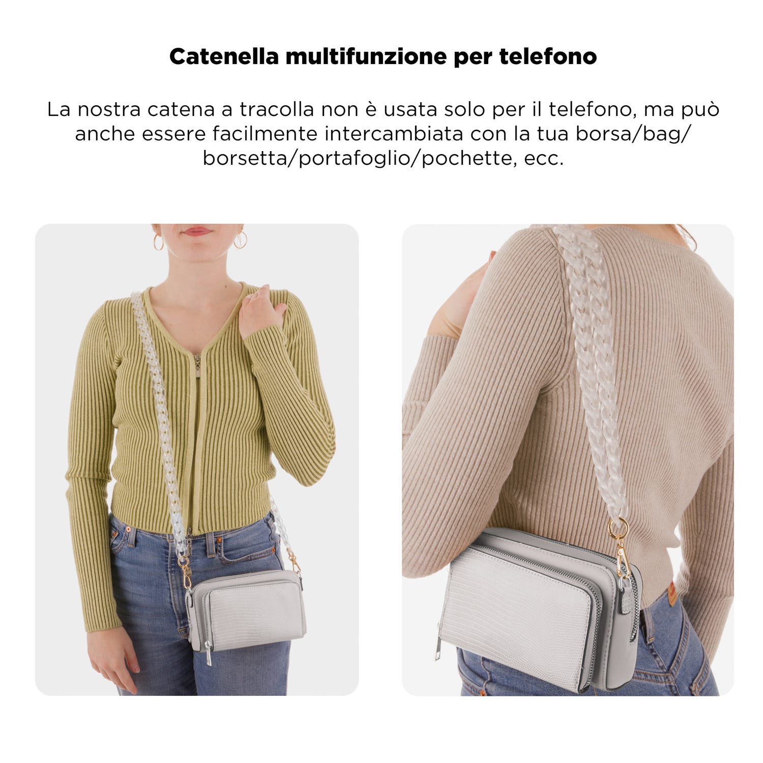 Tracolla smartphone e borsetta trasparente 120 cm – Fashionally