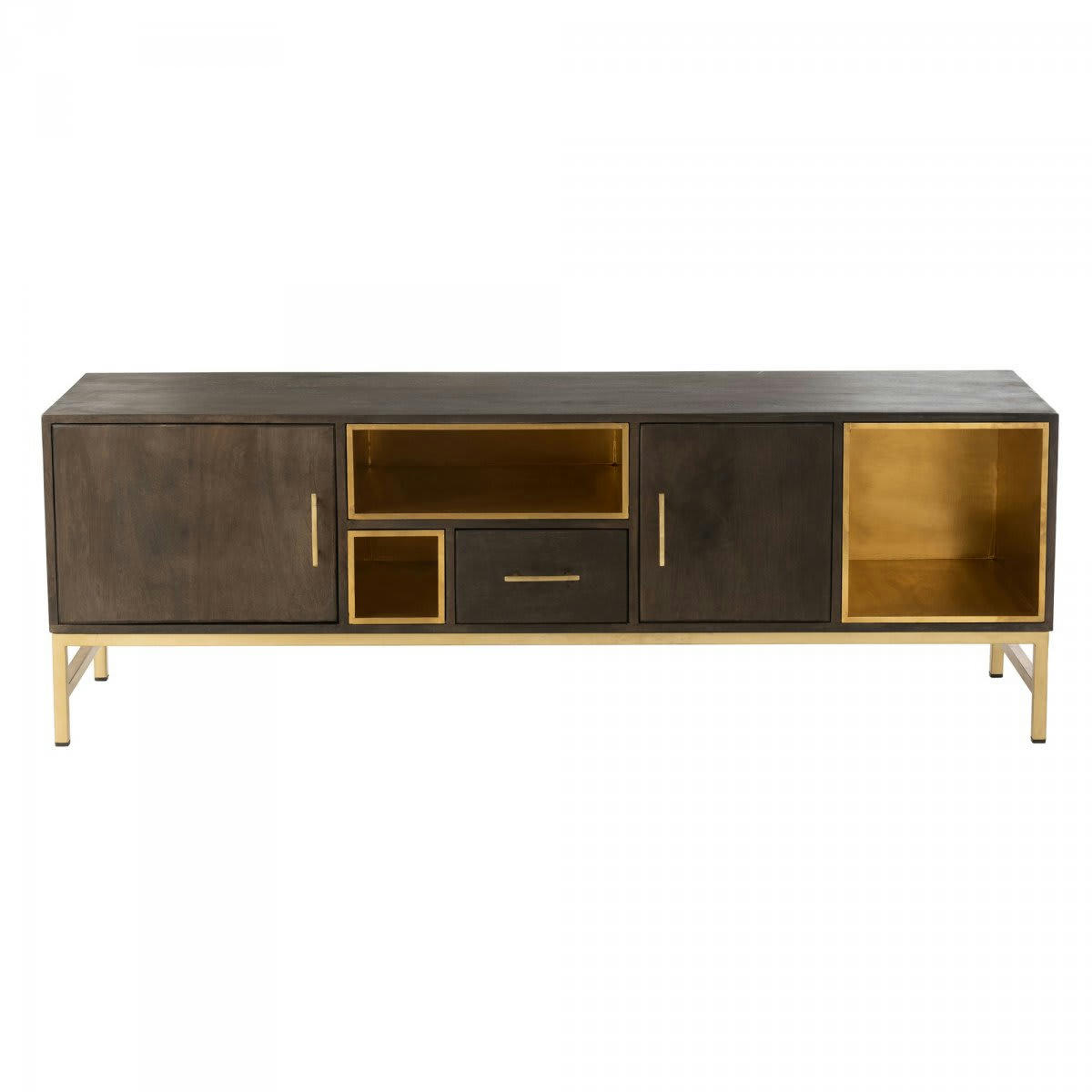 CHICAGO - Meuble TV bois et métal doré