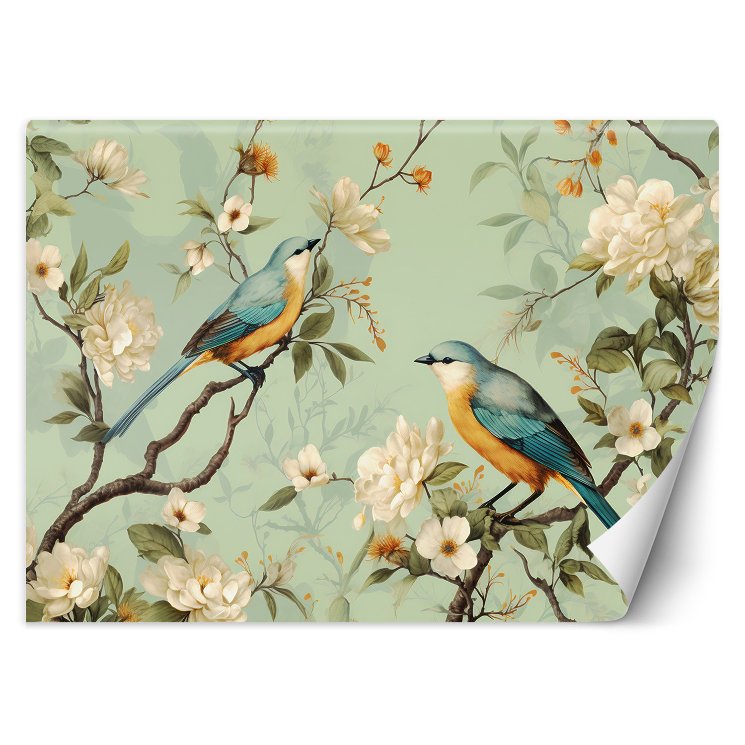Feeby Fototapeta, Ptaki Kwiaty Chinoiserie 150x105