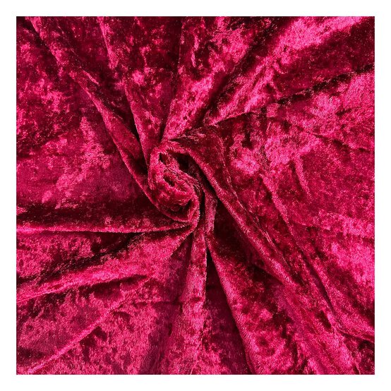 Wine Crushed Velour Fabric by the Metre