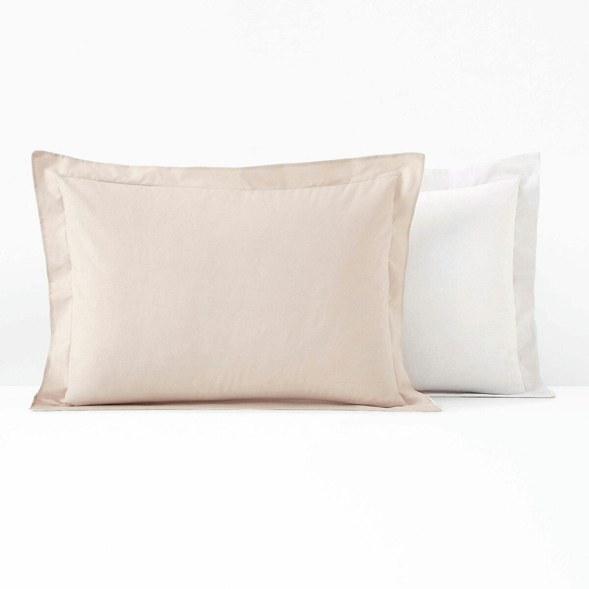 Taie d'oreiller en coton bicolore