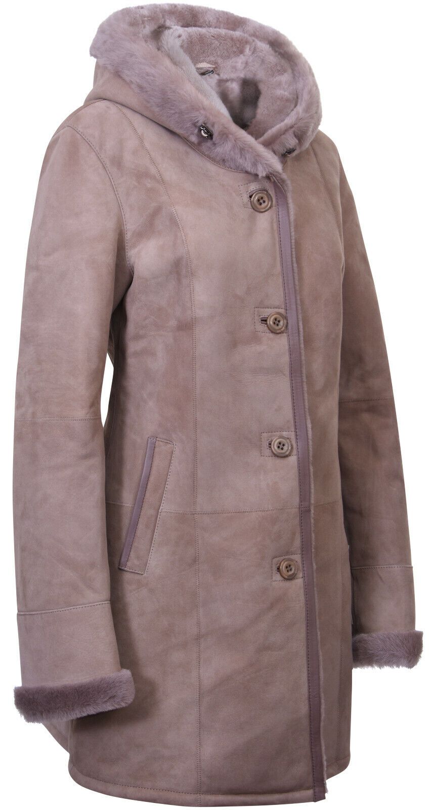 Infinity Leather Suede Merino Sheepskin Parka Coat-Tripoli