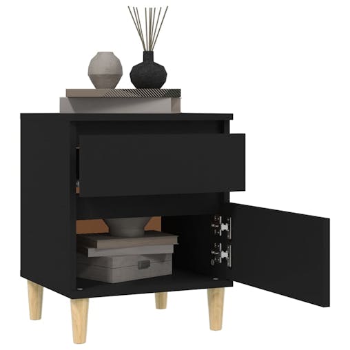 NNEVL Bedside Cabinets 2 pcs Black 40x35x50 cm