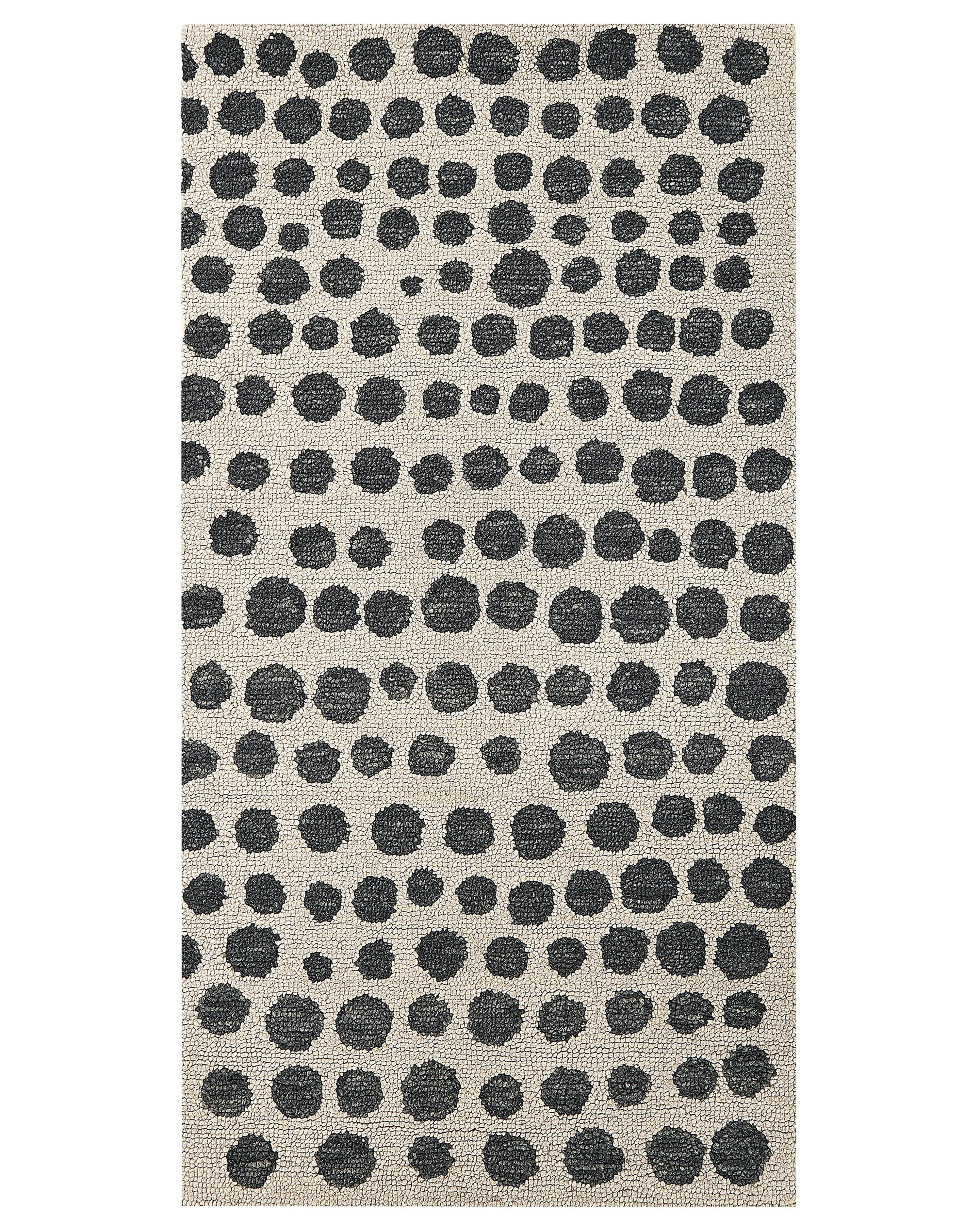 Rug HAVRAN Black/ White 80 x 150 cm Wool