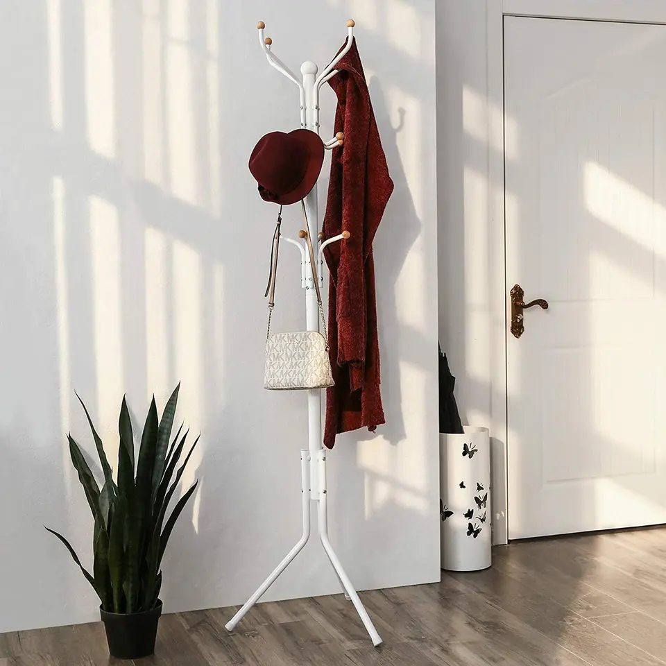 Design Kapstok met 12 Haken - Perfect in een Inkom hal - 182 cm - Wit