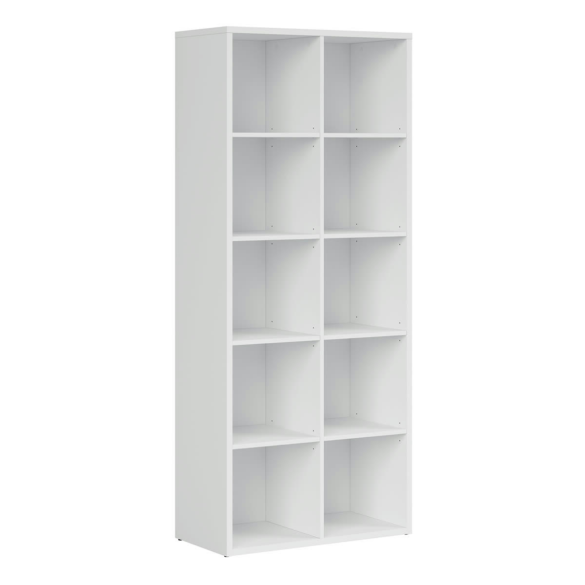 - Bibliothèque 10 cases stratifiés blanc