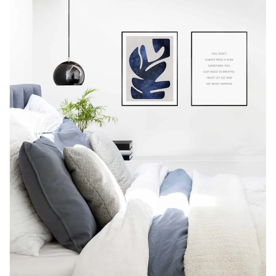 Set poster met lijst - Abstract Blue