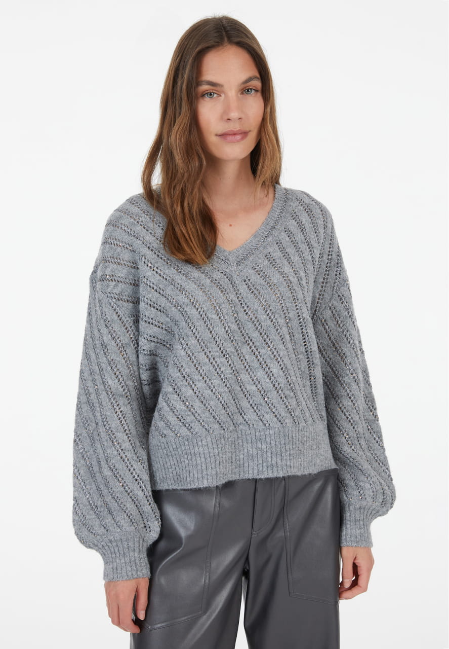 Alpaka-Pullover mit Pailletten-Muster
