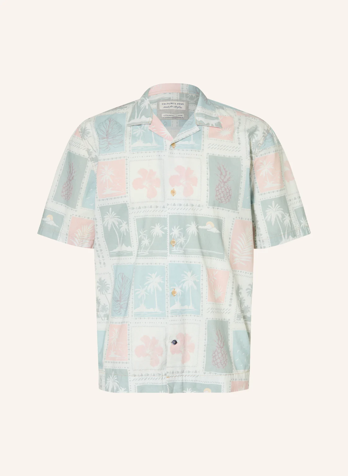 COLOURS & SONS Resorthemd POSTCARDS Regular Fit