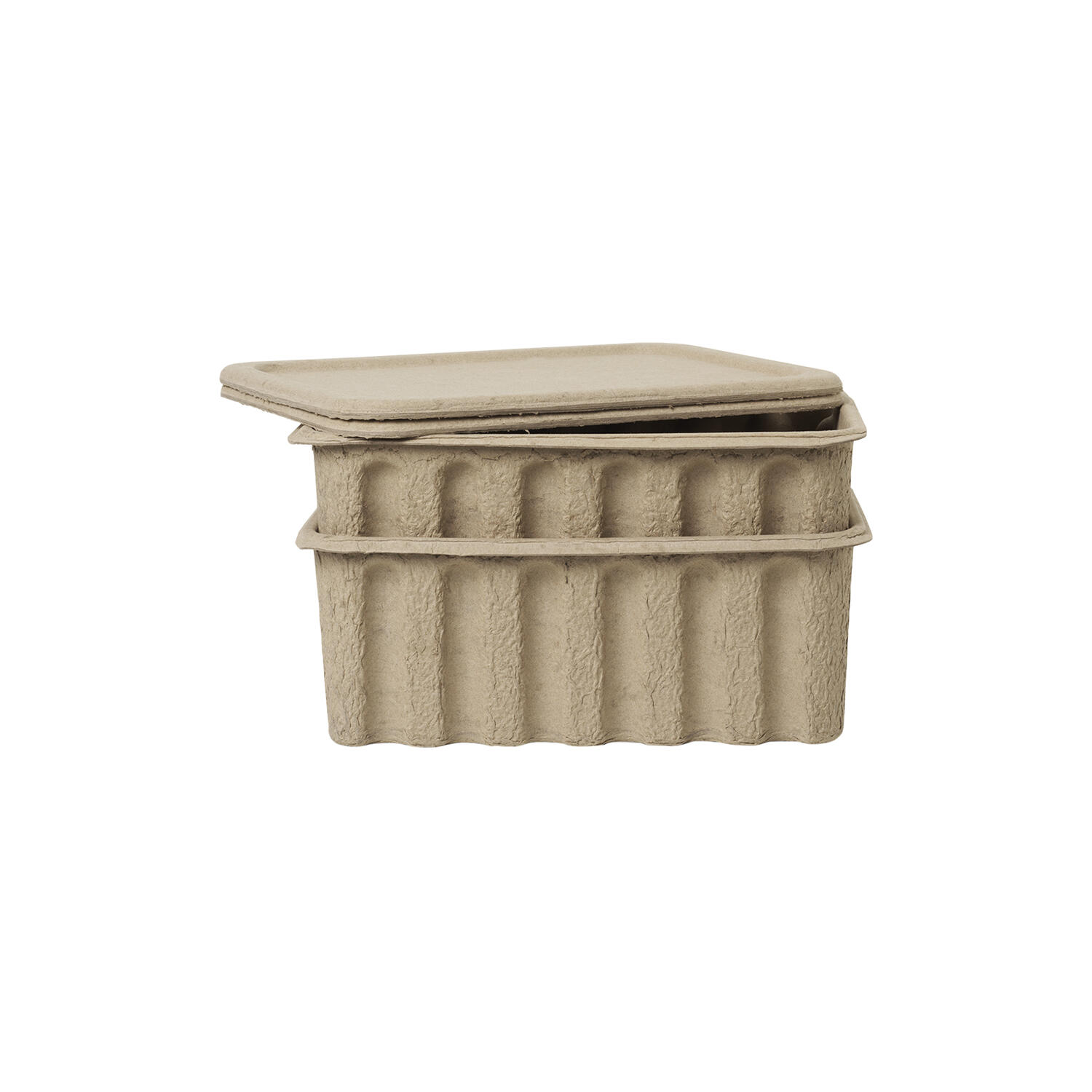 Paper Pulp Box 2 pcs, brown