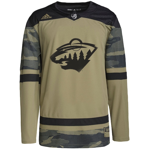 Minnesota Wild adidas Military Appreciation Team Authentic Custom Practice Jersey - Camo