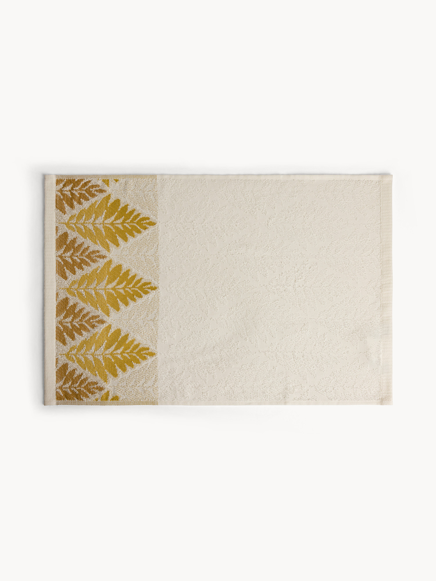 Asciugamano bordo jacquard fantasia foglie