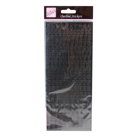 Anita's Black Traditional Alphabet Outline Stickers