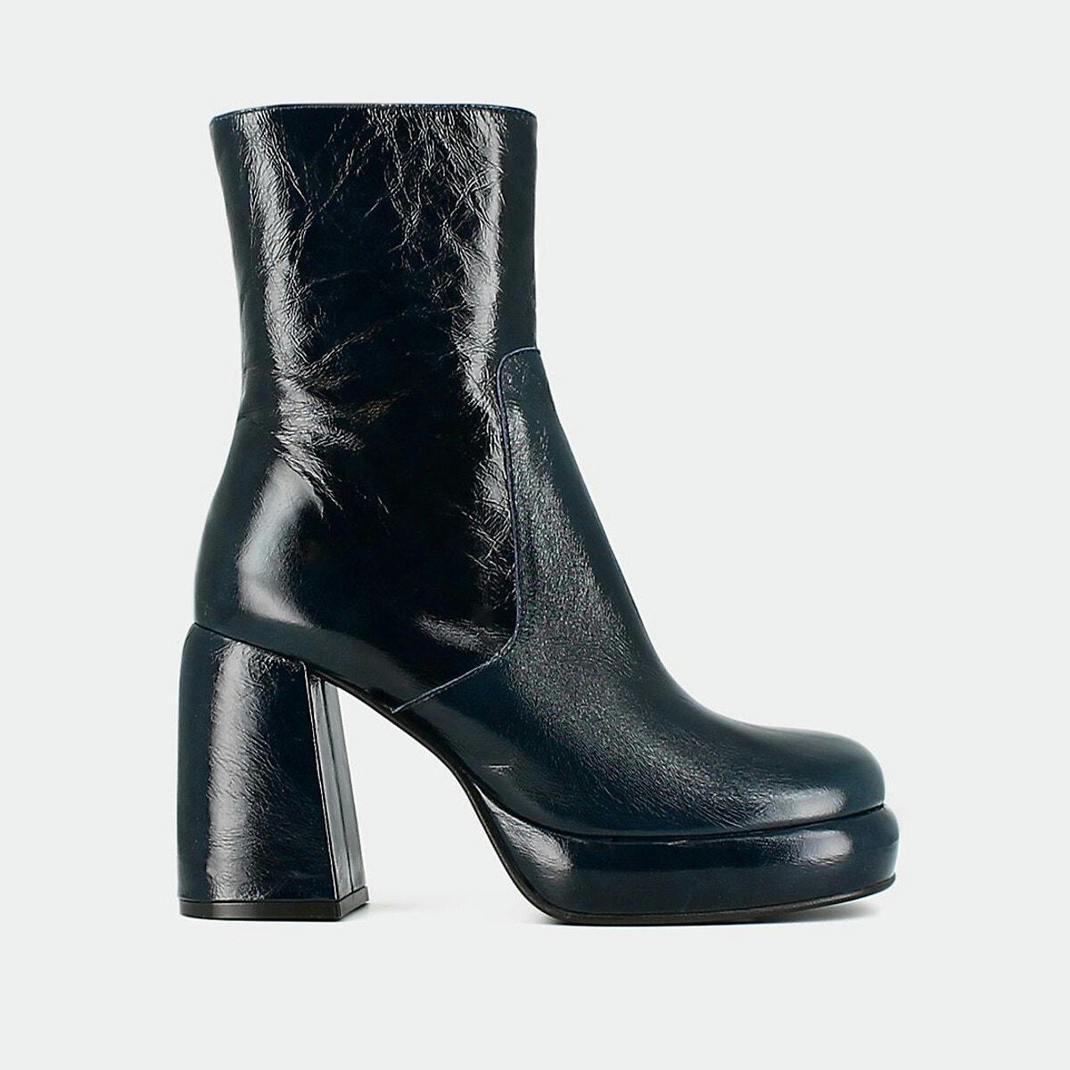 Bottines en cuir brillant Dena, plateforme