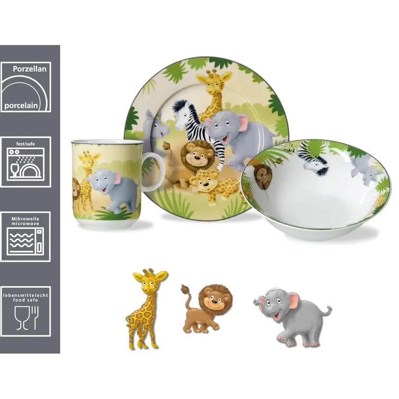 Kinder Geschirr-Set 3-teilig Afrika