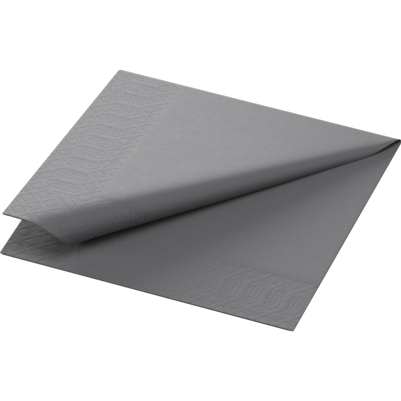 Serviette en tissu Bio 3 plis gris granit 33 x 33 cm 20 pièces DUNI