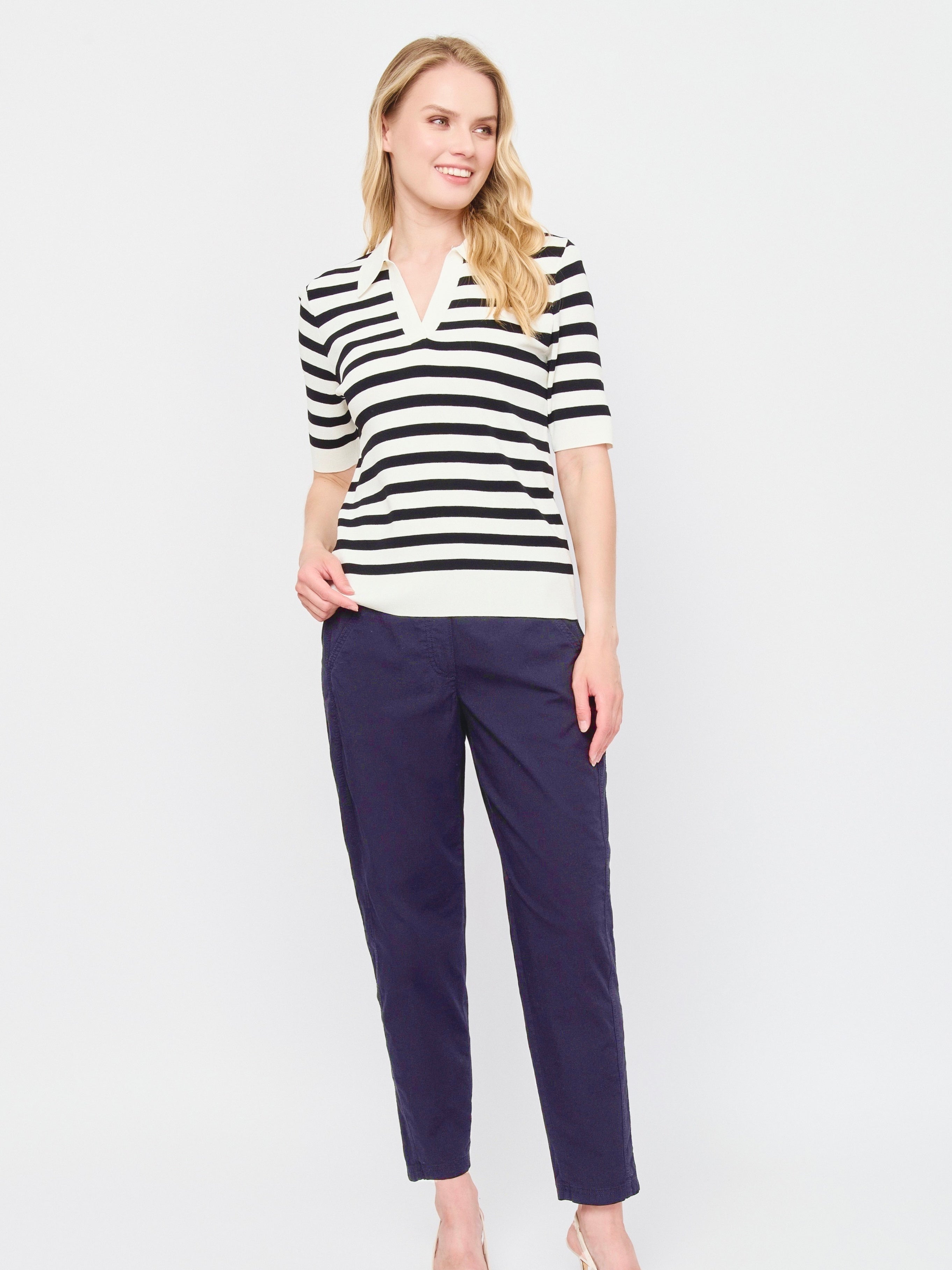 Pull-on Cotton Pant - Navy