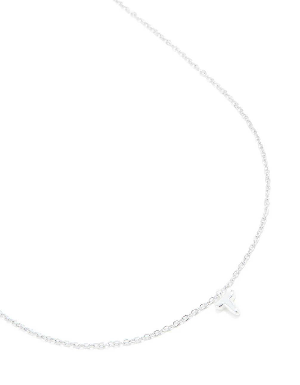 Waterproof Stainless Steel Mini Bubble Letter T Necklace