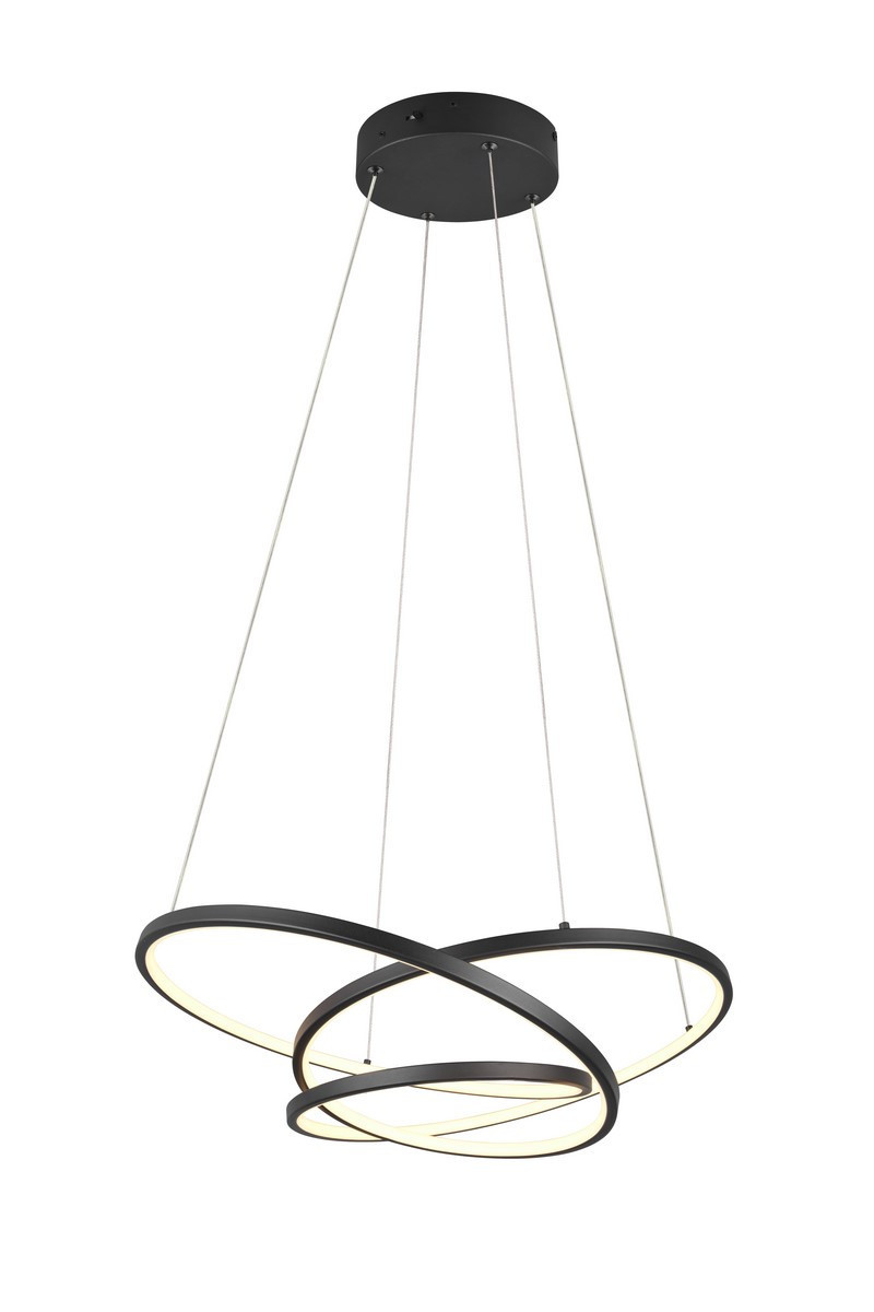 Lampa wisząca DARVIN czarna LED 1x34W Odcienie bieli 4500lm Trio