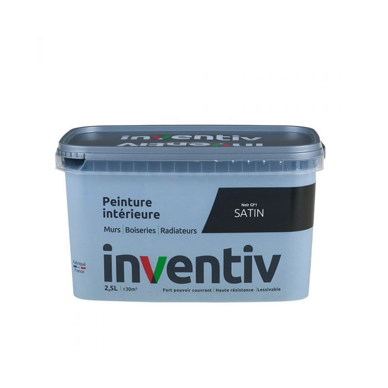 Peinture pour mur boiserie radiateur Noir GF1 satiné 2,5 L INVENTIV