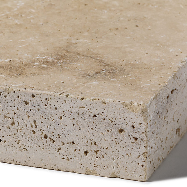 Margelle de piscine Travertin Beige Nuancé 61x33x5 cm Bord Droit (à l'unité) - RO'MA NATURE