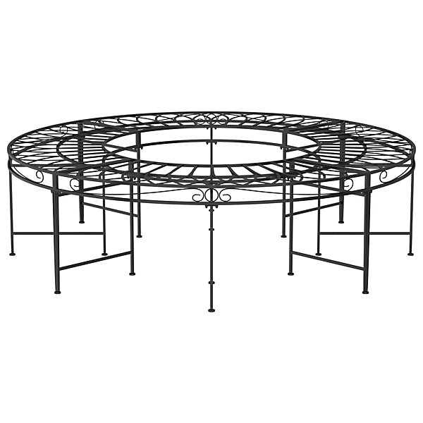 Banc de jardin meuble de patio noir Helloshop26