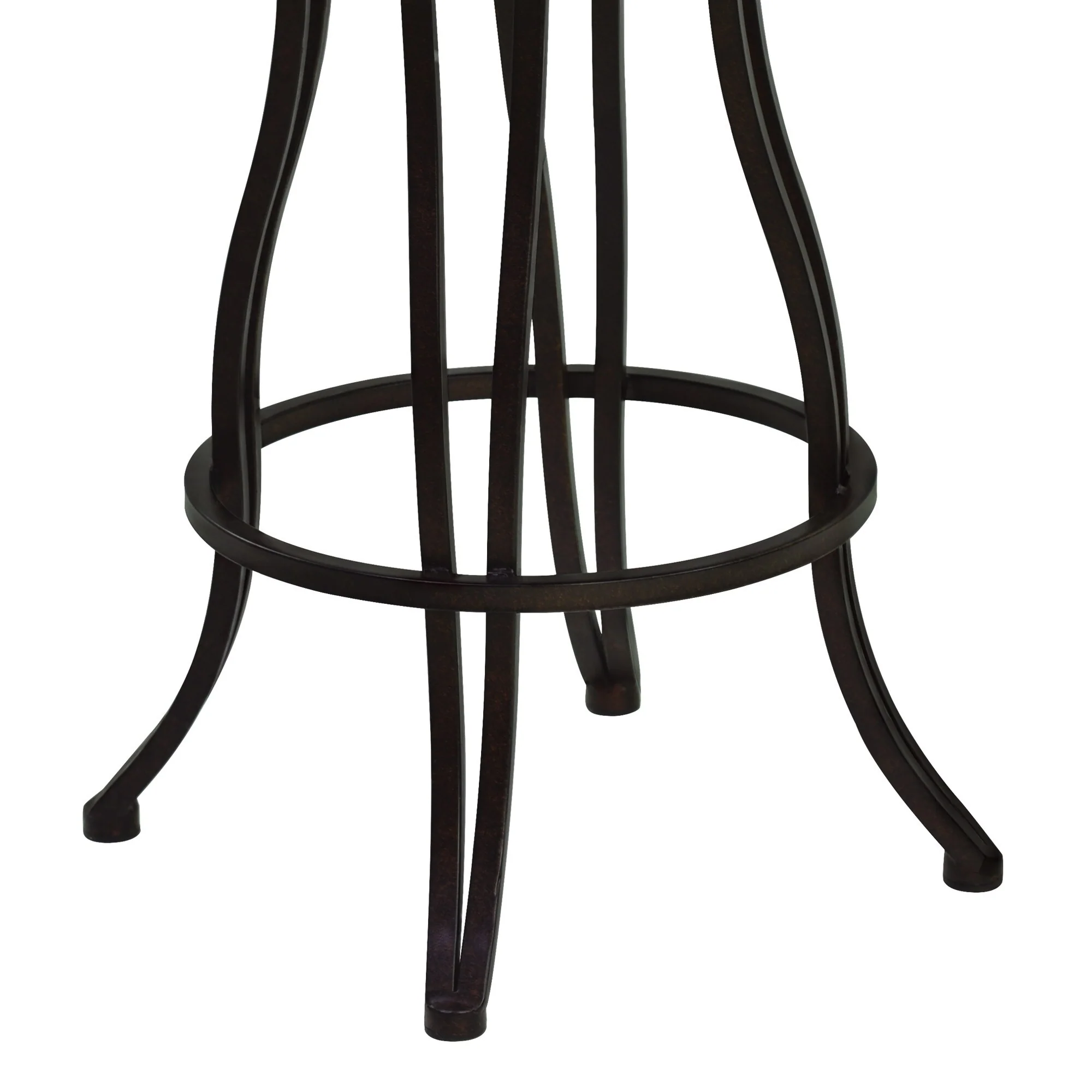 30 Dark Espresso Scroll Back Metal Swivel Bar Stool