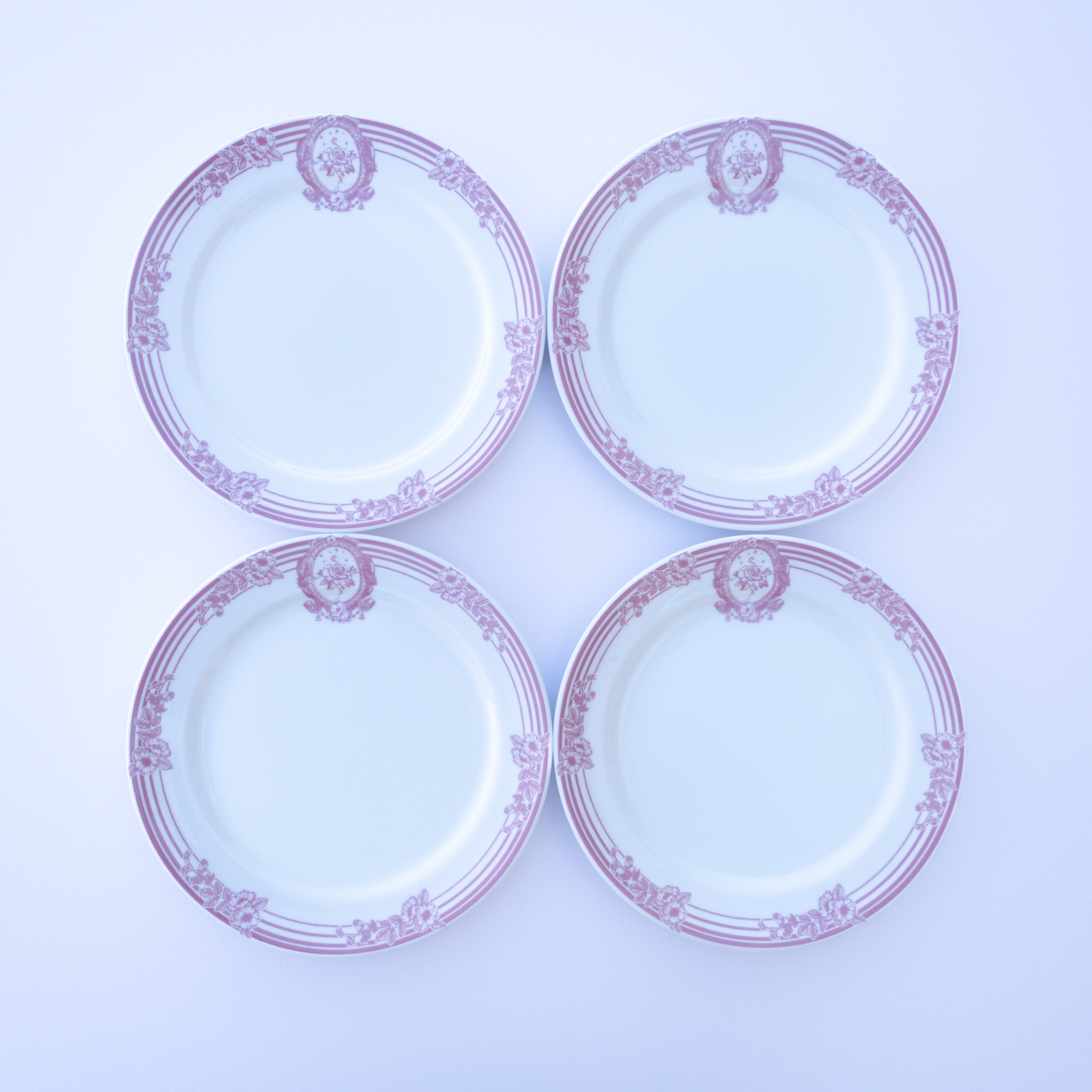 Pink Symphony Porcelain Dessert Plates, Set of 4