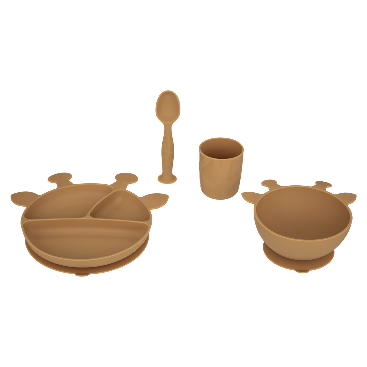 Kids meal set "Giraffe" Mustard yellow, 20x20 cm