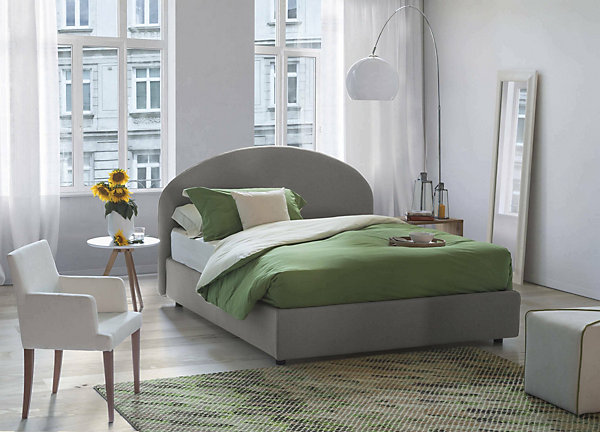 Lit double Acy, lit coffre avec revêtement en tissu, 100% Made in Italy, ouverture frontale, avec matelas 120x190 cm inclus, gris