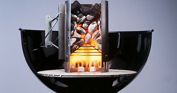 Cheminée d'allumage - WEBER - Petit Modele Smokey Joe - Acier inoxydable - Gris - Rapidité d'allumage