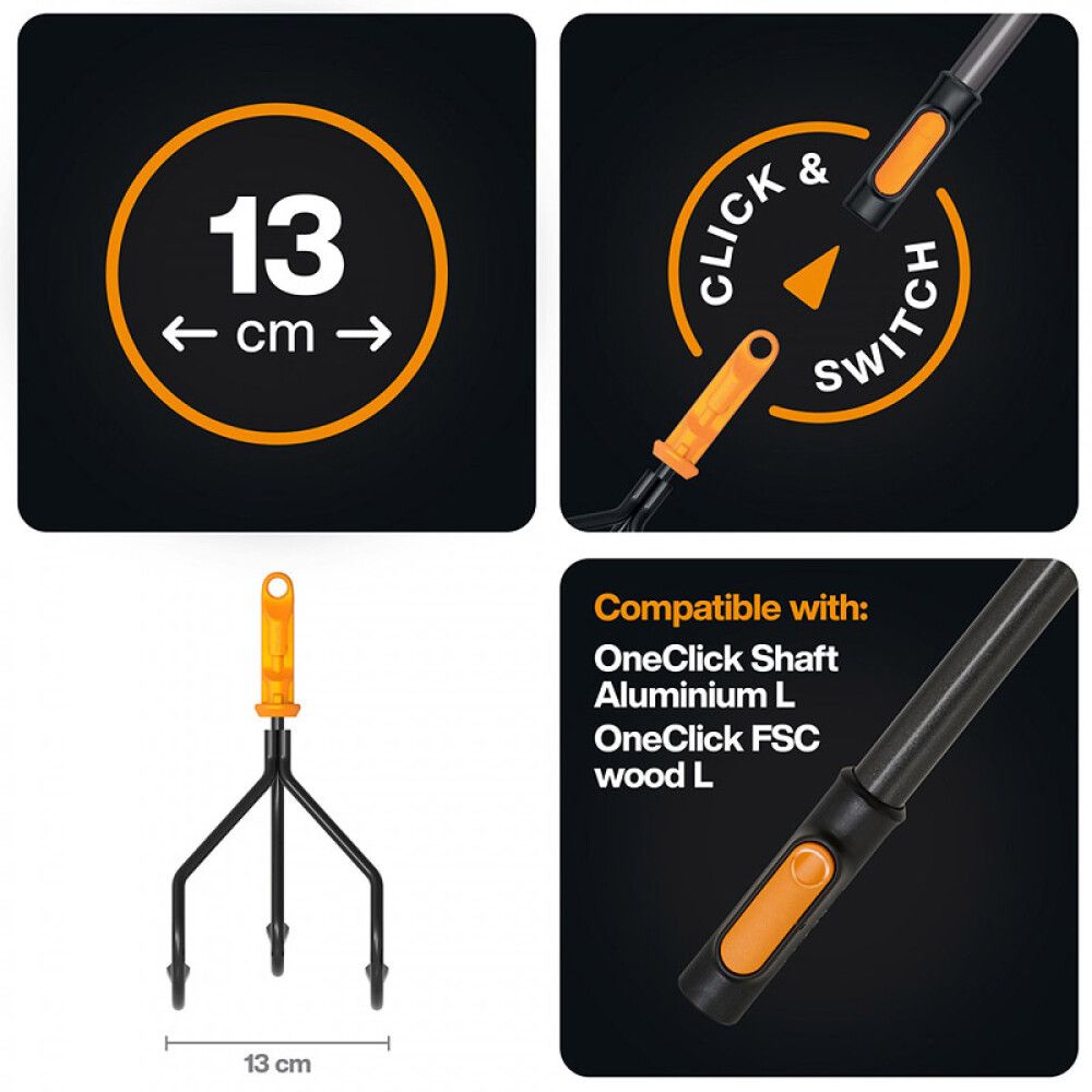 KULTIVATOR FISKARS ONECLICK 3-KLO 13CM