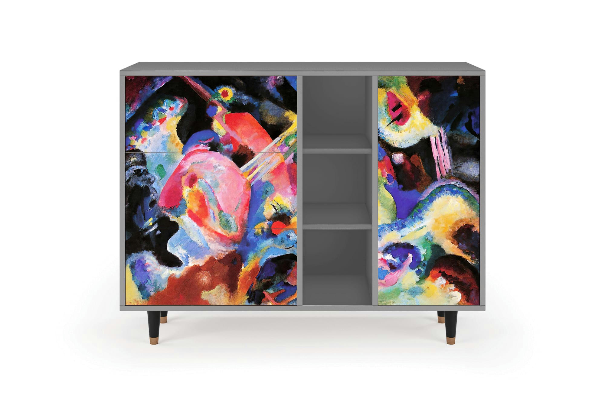 KANDINSKY - Buffet  multicolore 3 tiroirs et 1 porte L 125 cm