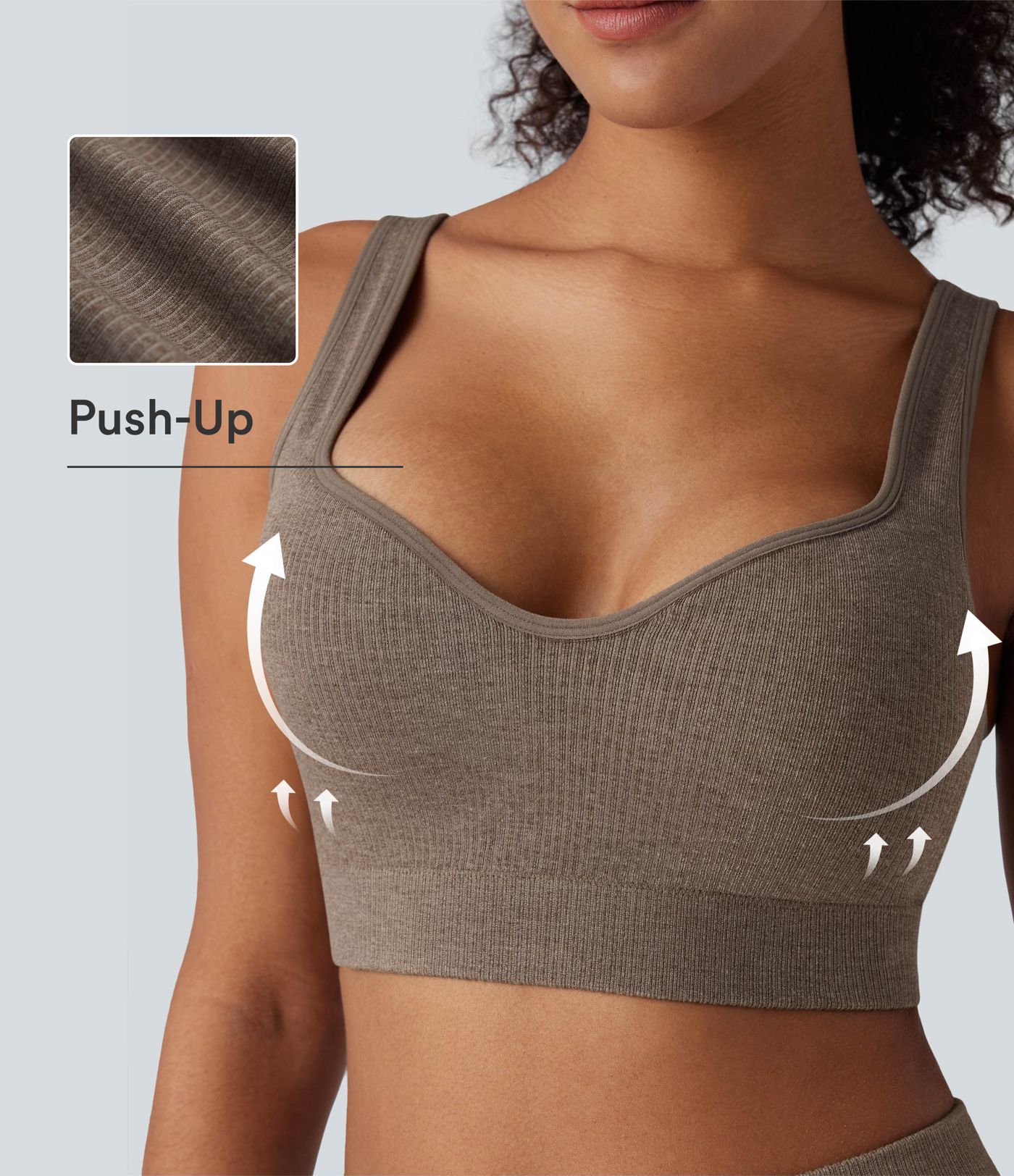 OneForm Seamless Flow Brassière de sport push-up chaude yoga à maintien léger avec bonnets moulés