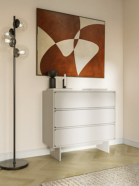Commode 4 tiroirs grège 101 cm WUWU