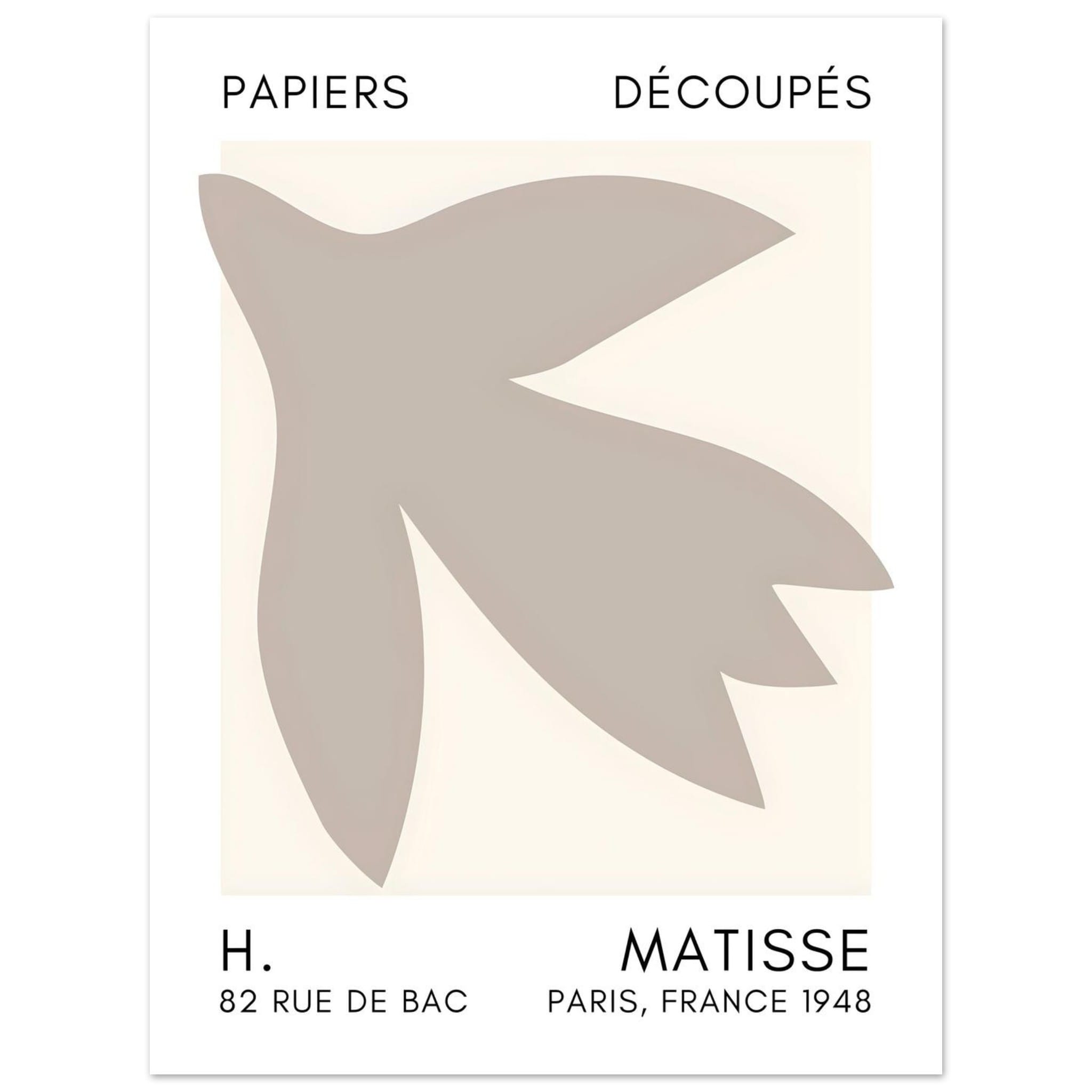 Artfulprints Poster Matisse – Shapes in the air grey  - 30x40 cm - Grijs