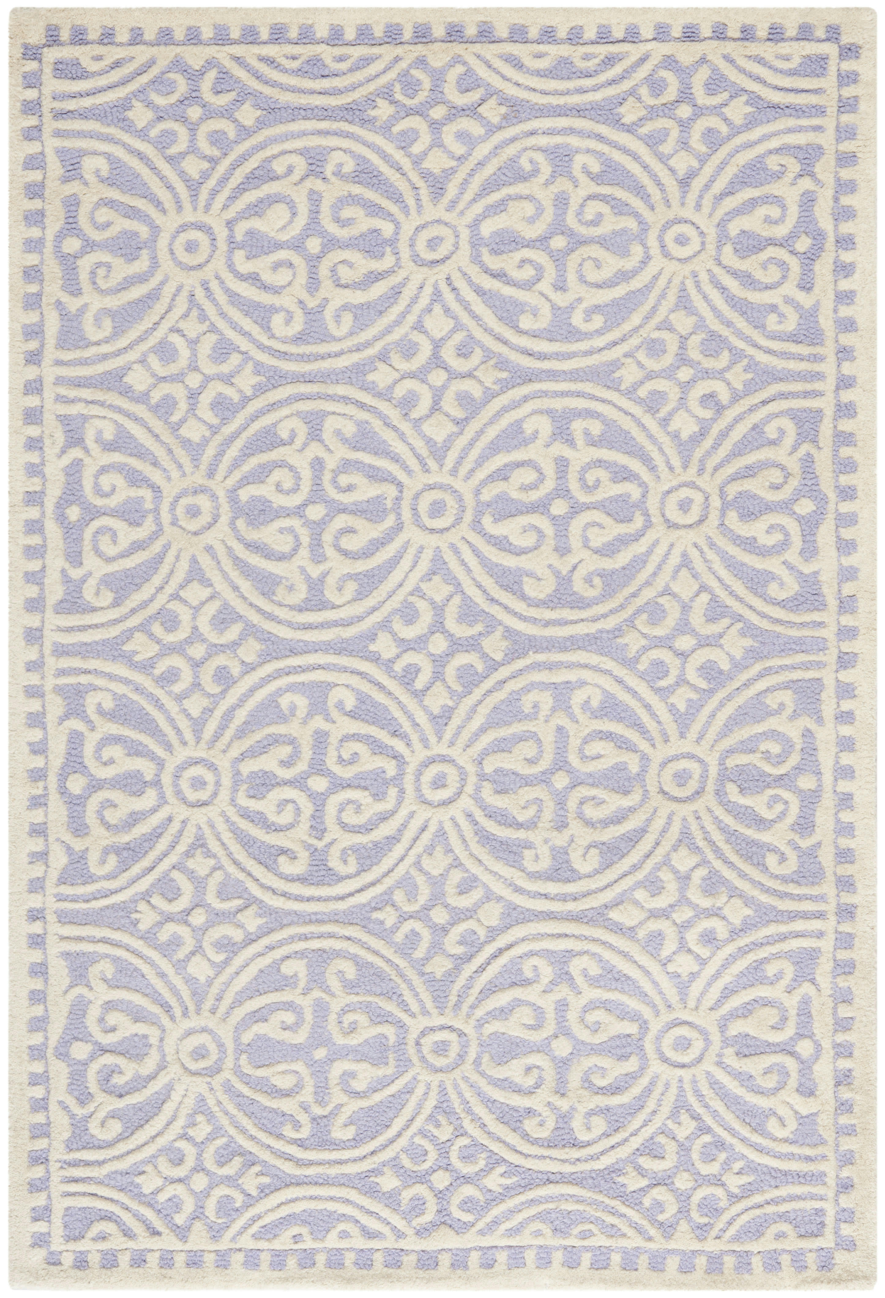 CAMBRIDGE - Tapis de salon interieur en lavande & ivoire, 91 x 152 cm