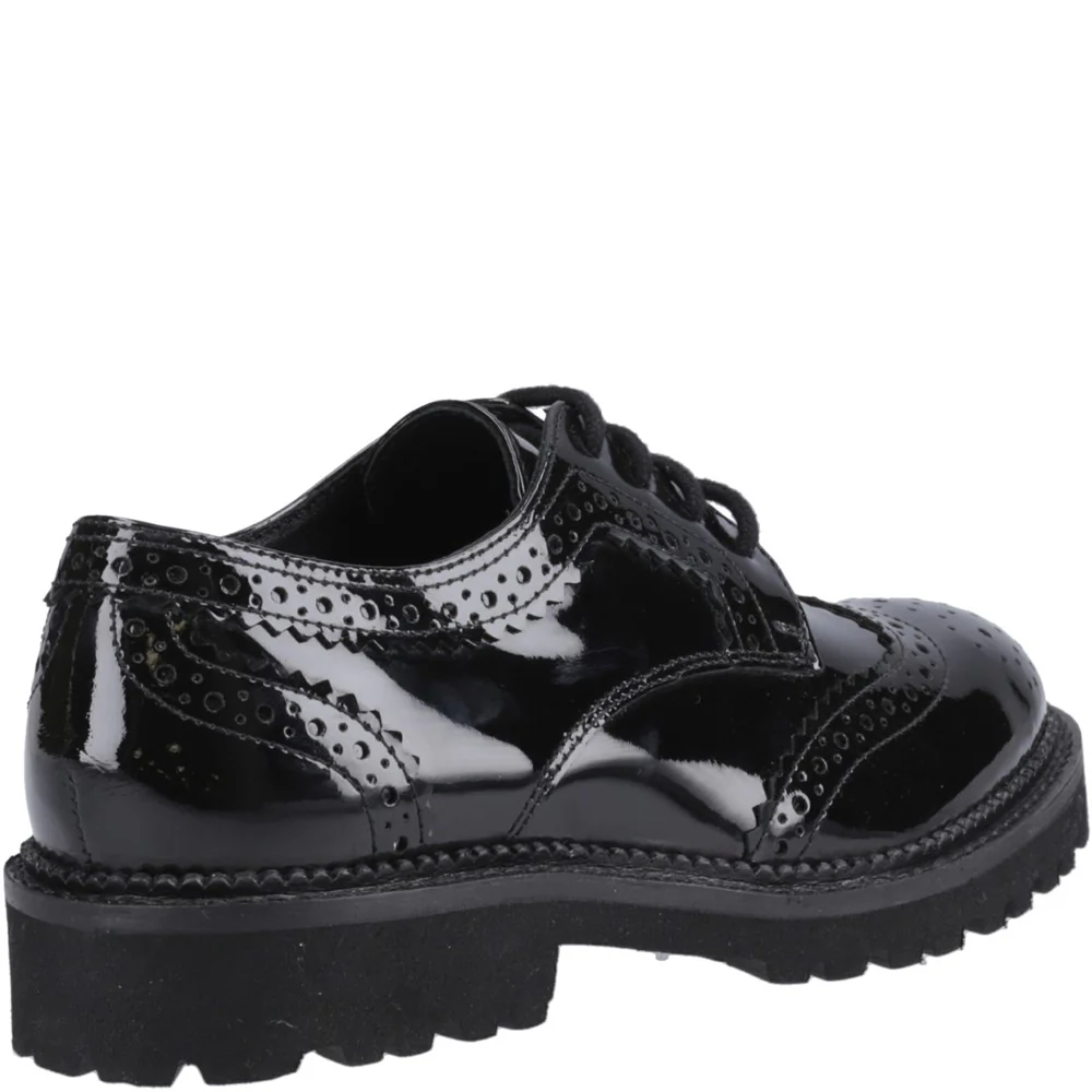 Hush Puppies Gabi Lace Up Patent XL Senior School Shoes