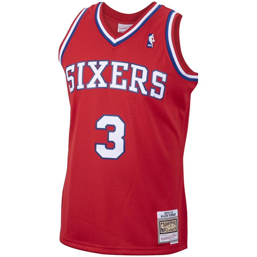 Allen Iverson Philadelphia 76ers 2001/02 Hardwood Classics Swingman Jersey - Red