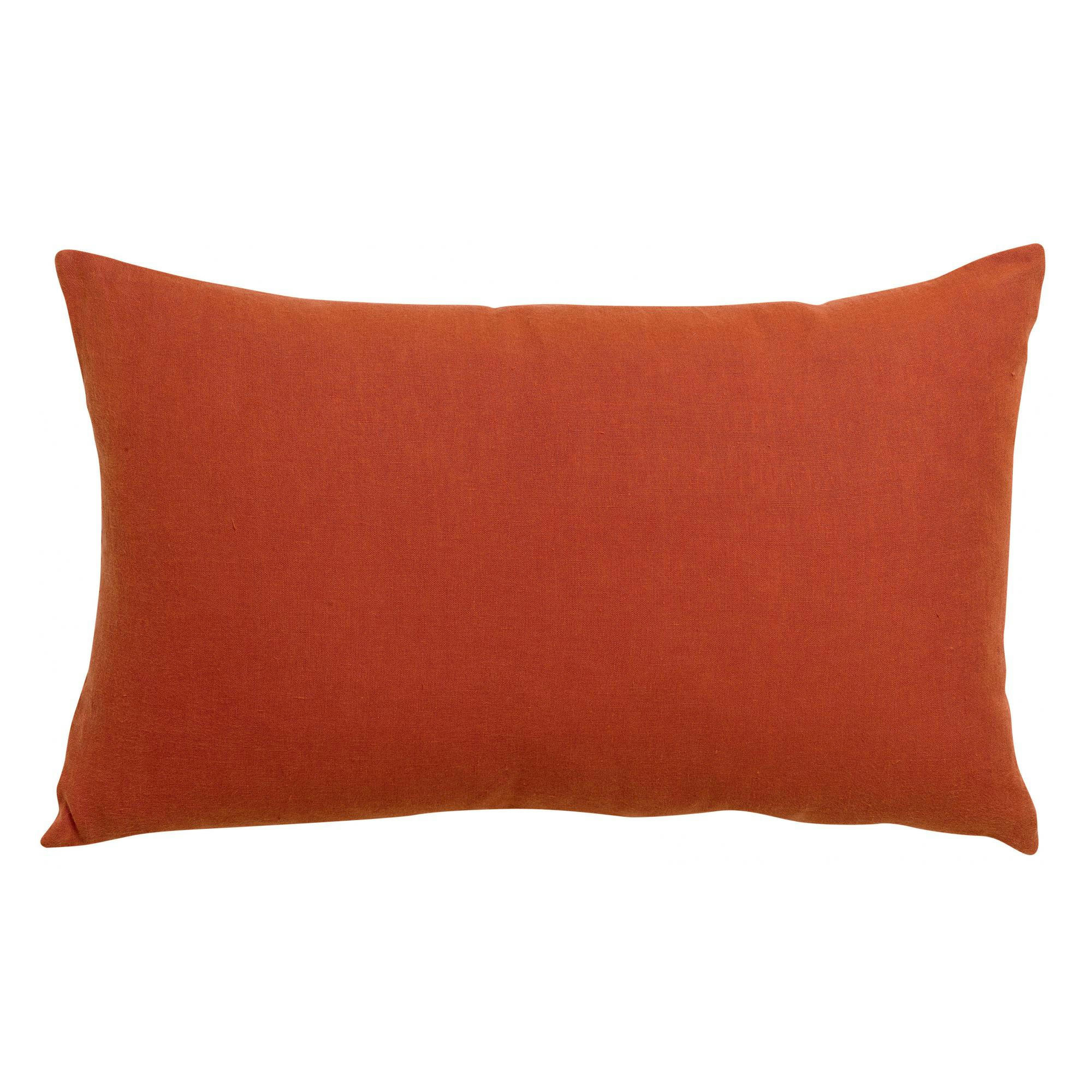 ZEFF - Coussin uni  en lin rooibos 40 x 65