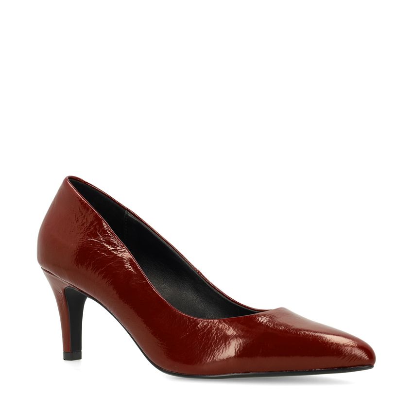 Manfield Burgundy lakleren pumps