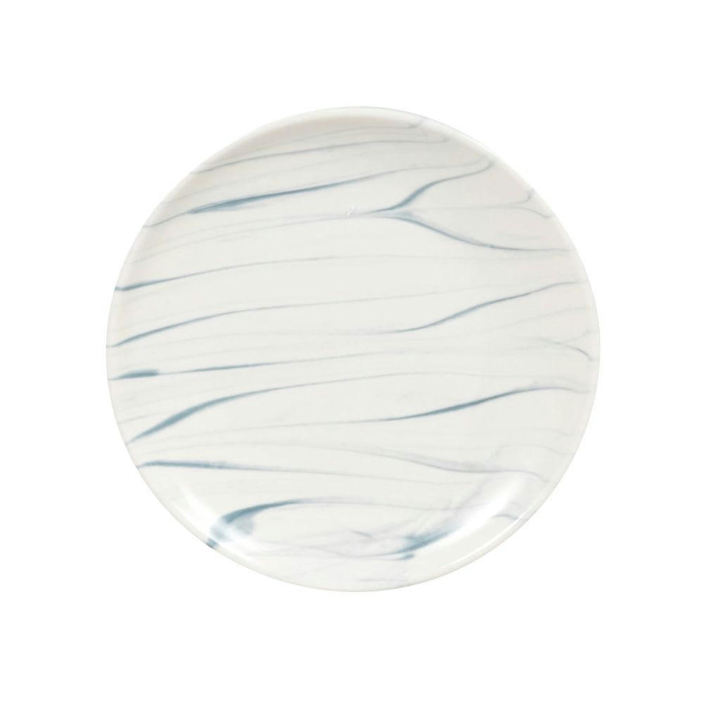 ANEFANDI - Plat à tapas en grès blanc et bleu effet marbré