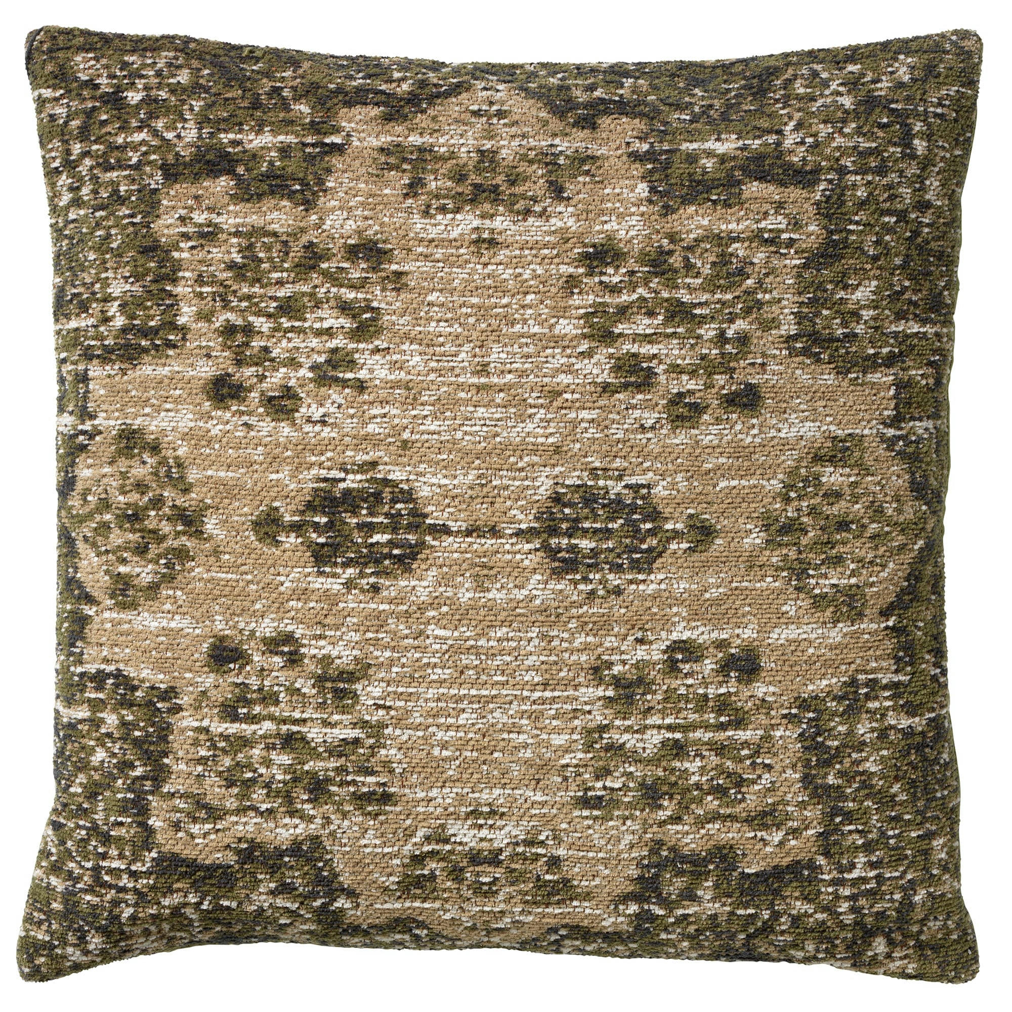 NOAH - Housse de coussin vert en coton-45x45 cm avec un motif mixte