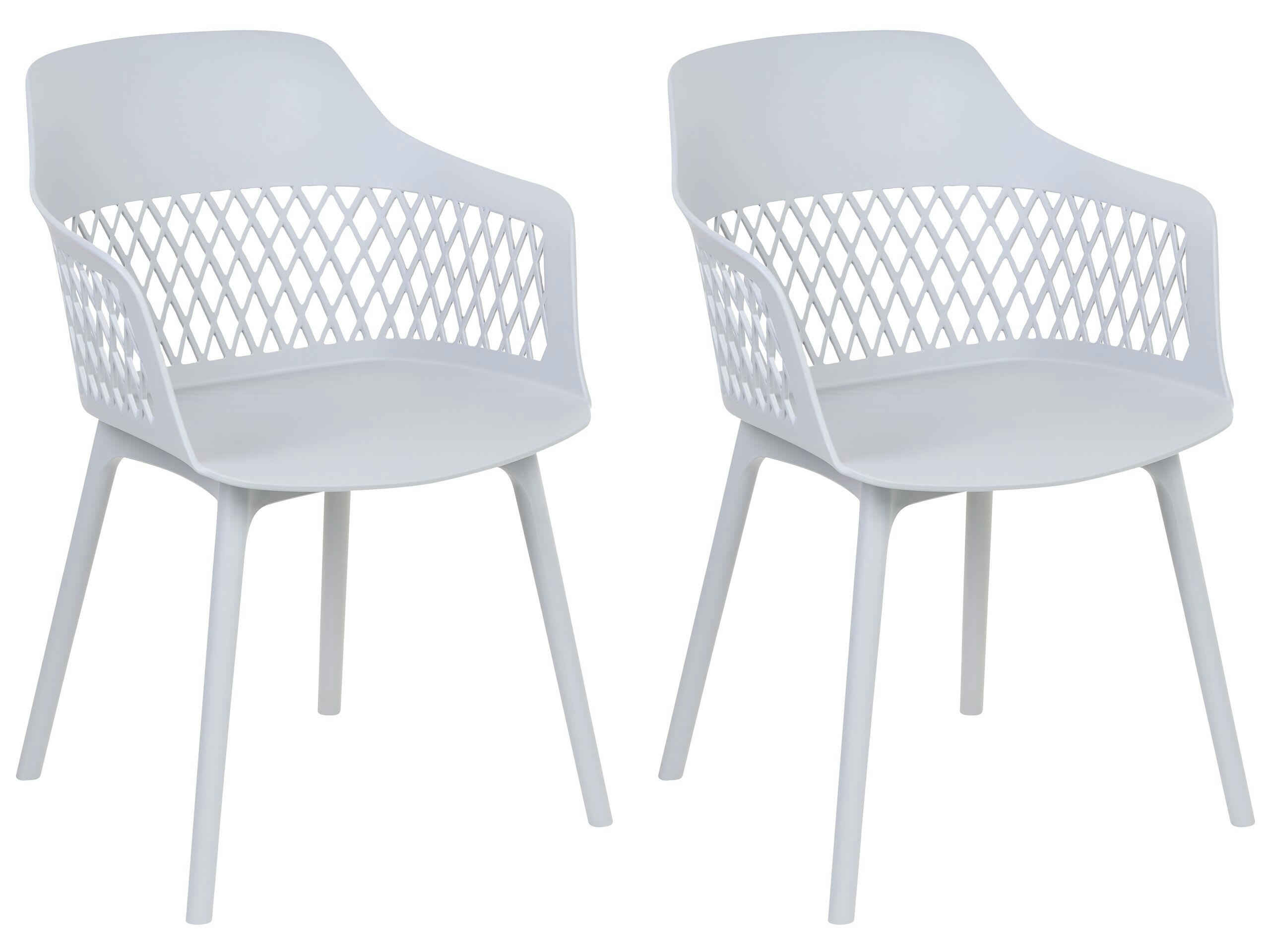ALMIRA - Lot de 2 chaises de salle à manger gris clair
