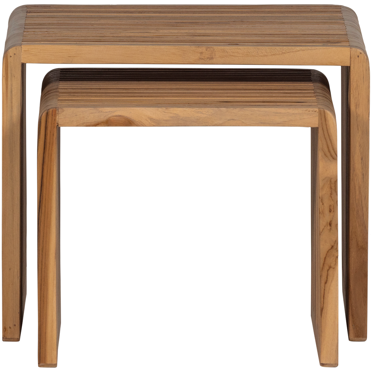 WOOOD bijzettafels Jasmijn - Recycled Teak - Naturel - Set van 2