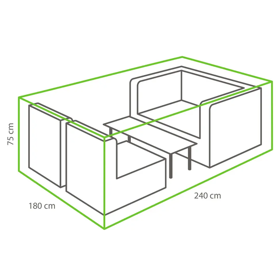 Outdoor Covers - hoes voor loungeset - grijs - 75x180x240 cm