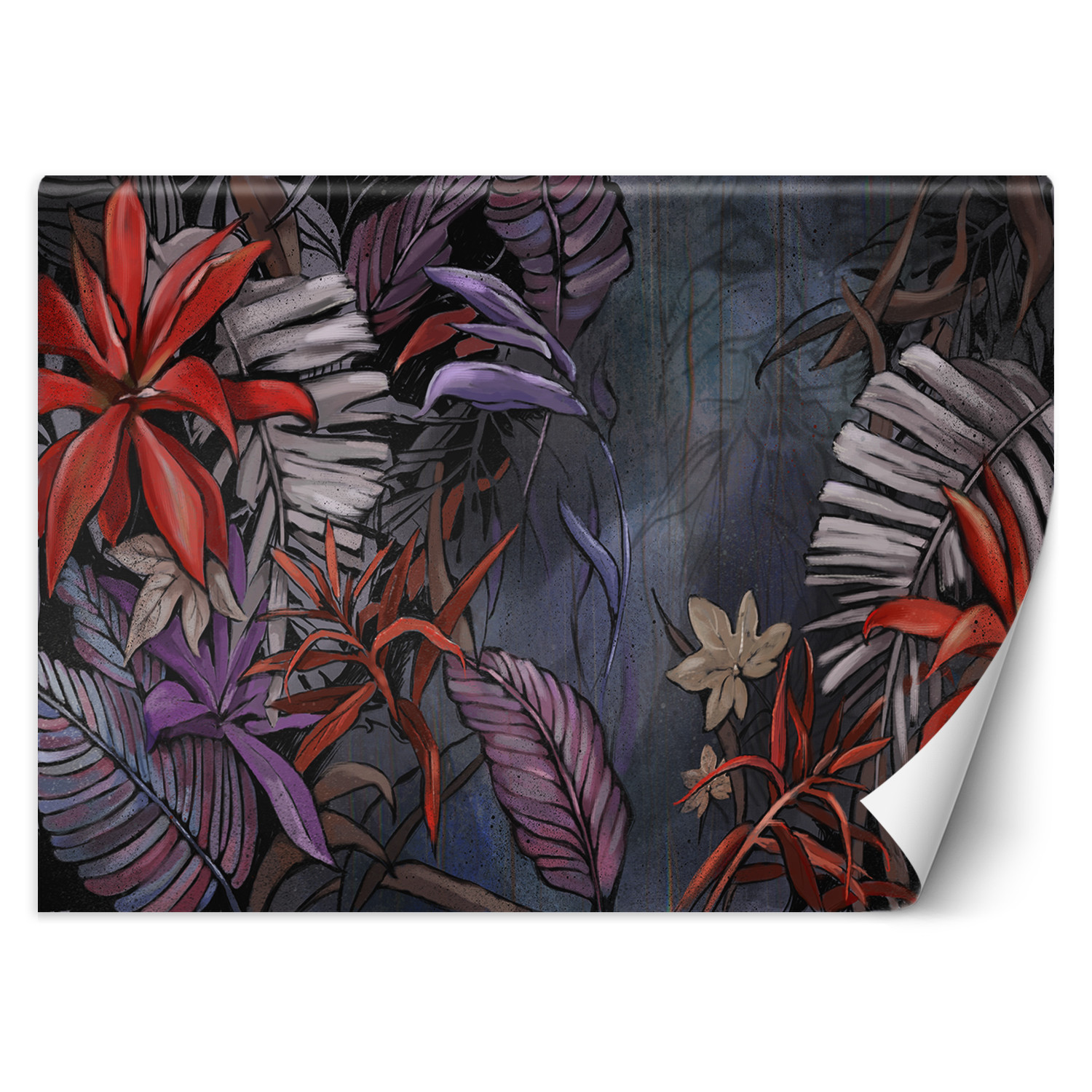 Feeby Fototapeta, Egzotyczne liście w dżungli malowane 150x105