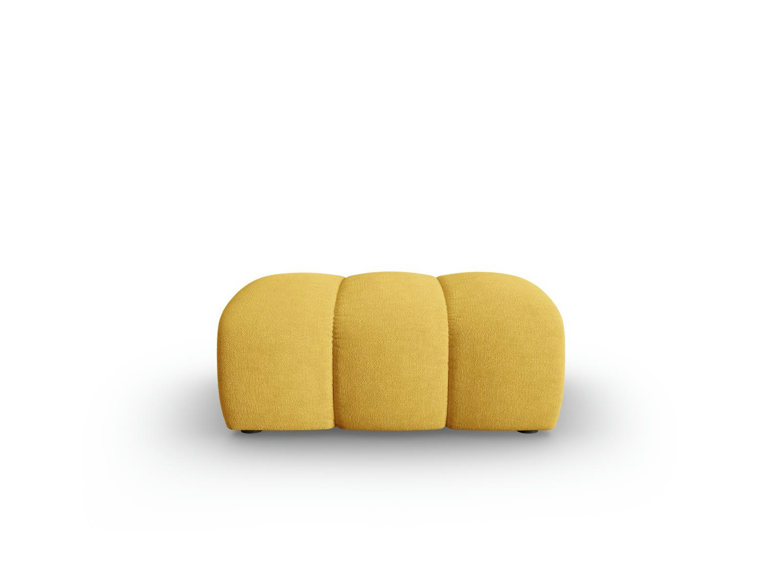 LUPINE - Pouf 1 place en tissu chenille jaune