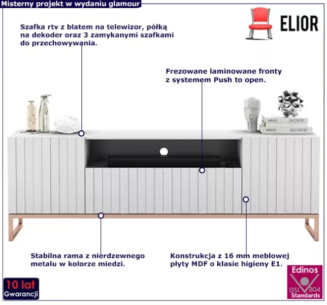 Stojąca szafka rtv z lamelami - Ritica