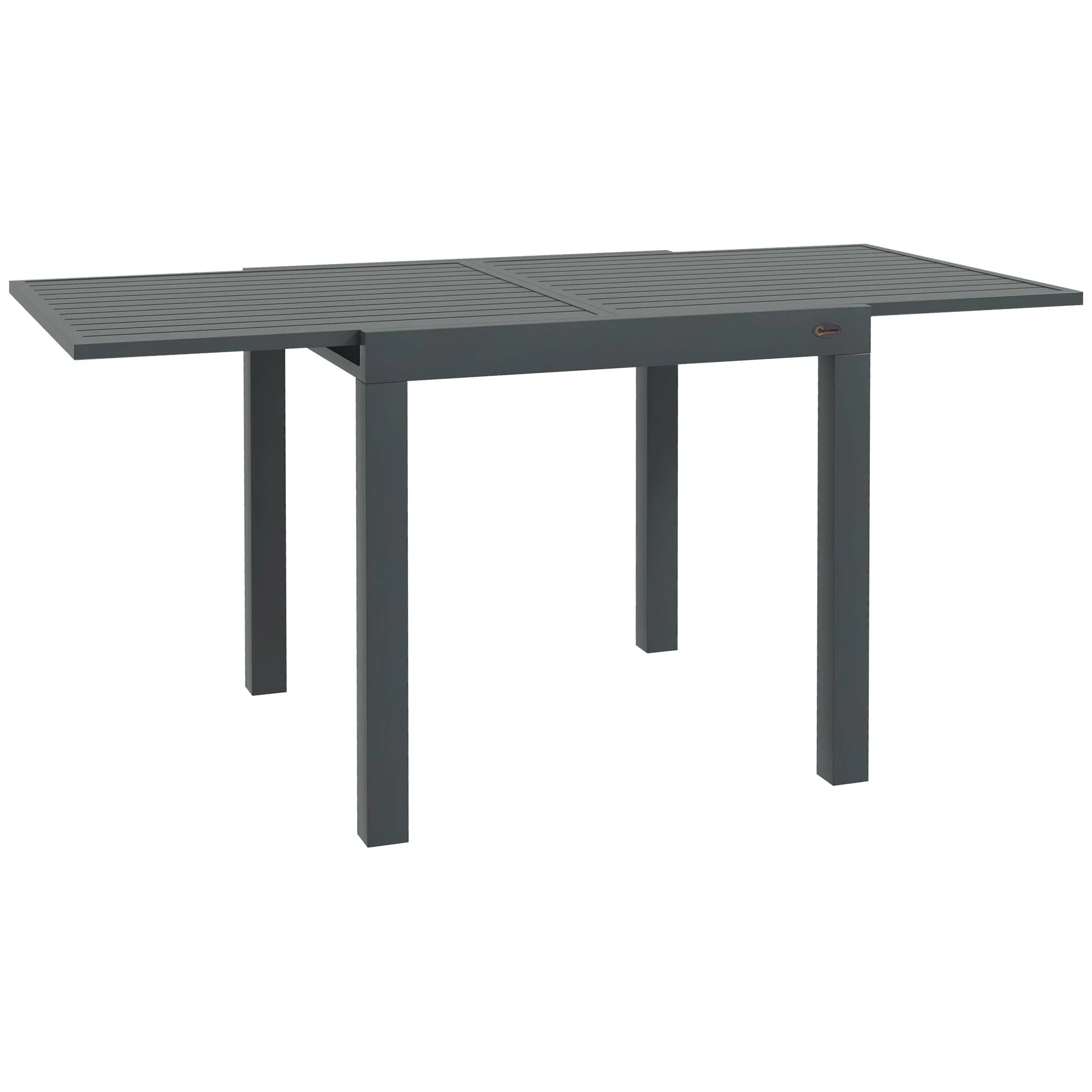 Outsunny Expandable Patio Dining Table for 4-6, 35.5 -70.75 Aluminum Extendable Outdoor Dining Table, Square / Rectangular
